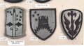 U.S. Army, Sammlung Ärmelabzeichen der 4 th. Infanterie Division, auf Karton getackert