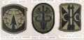 U.S.Army, Sammlung Ärmelabzeichen, Verschiedene Verbände, auf Karton getackert