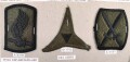 U.S.Army, Sammlung Ärmelabzeichen, Verschiedene Verbände, auf Karton getackert