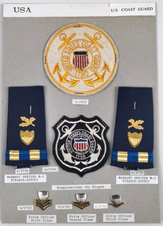 U.S.  Coast Guard, Sammlung Abzeichen/ Schulterklappen...