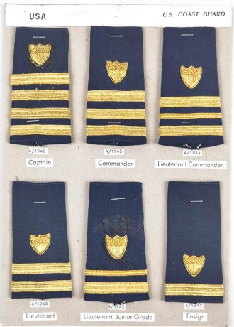 U.S.  Coast Guard, Sammlung Schulterstücke der...