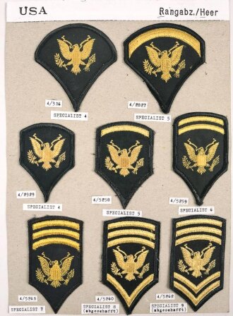 U.S. Army, Sammlung Ärmelabzeichen der Infanterie,...