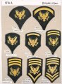 U.S. Army, Sammlung Ärmelabzeichen der Infanterie, auf Karton getackert