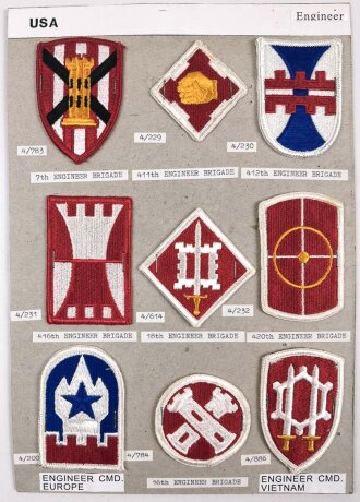 U.S. Army, Sammlung Ärmelabzeichen " Ingenieure...