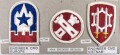 U.S. Army, Sammlung Ärmelabzeichen " Ingenieure ", auf Karton getackert