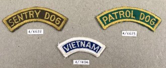 U.S. Army, Sammlung Ärmelabzeichen, auf Karton getackert