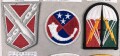 U.S. Army, Sammlung Ärmelabzeichen " Nationalgarde ", auf Karton getackert