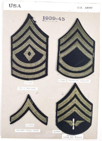 U.S. Army, Sammlung Ärmelabzeichen 1939 - 1945, auf...