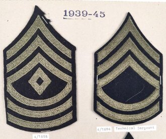 U.S. Army, Sammlung Ärmelabzeichen 1939 - 1945, auf...