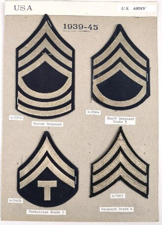 U.S. Army, Sammlung Ärmelabzeichen 1939 - 1945, auf...