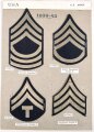 U.S. Army, Sammlung Ärmelabzeichen 1939 - 1945, auf Karton getackert