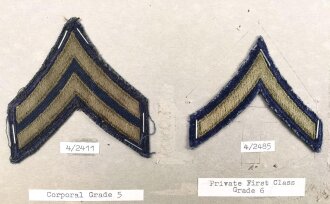 U.S. Army, Sammlung Ärmelabzeichen 1939 - 1945, auf Karton getackert