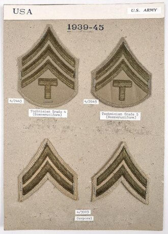 U.S. Army, Sammlung Ärmelabzeichen 1939 - 1945...