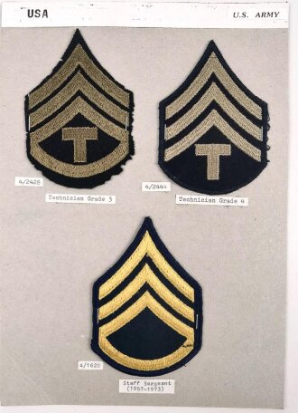 U.S.  Army, Sammlung Ärmelabzeichen, auf Karton...