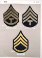 U.S.  Army, Sammlung Ärmelabzeichen, auf Karton getackert