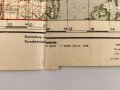 Deutsche Russlandkarte Truppenausgabe und Meldenetzkarte, 2 Karten zusammen geklebt, datiert 1942, Maße: 45 x 65 cm