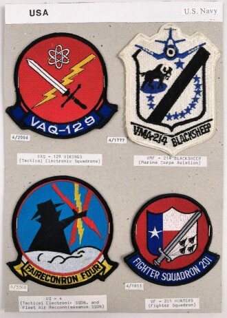 U.S. Navy, Sammlung Ärmelabzeichen, auf Karton...