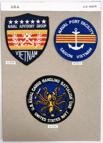 U.S. Navy, Sammlung Ärmelabzeichen, auf Karton...