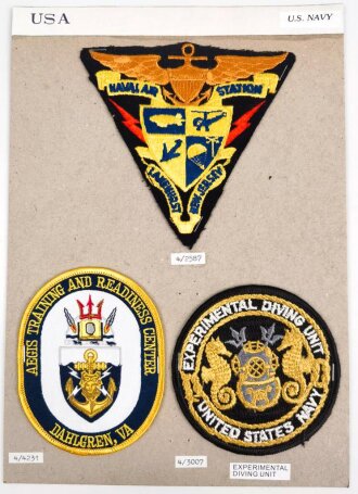 U.S. Navy, Sammlung Ärmelabzeichen, auf Karton...