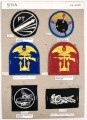 U.S. Navy, Sammlung Ärmelabzeichen, auf Karton getackert