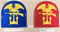 U.S. Navy, Sammlung Ärmelabzeichen, auf Karton getackert