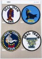U.S. Navy, Sammlung Ärmelabzeichen, auf Karton getackert