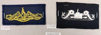 U.S. Navy, Sammlung Abzeichen, auf Karton getackert