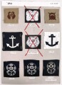 U.S. Navy, Sammlung Ärmelabzeichen, auf Karton getackert