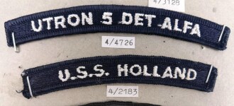U.S. Navy, Sammlung Ärmelabzeichen, auf Karton getackert