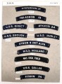 U.S. Navy, Sammlung Ärmelabzeichen, auf Karton getackert