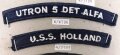 U.S. Navy, Sammlung Ärmelabzeichen, auf Karton getackert
