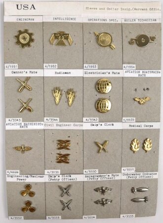 U.S. Navy, Sammlung verschiedener Abzeichen zum Anstecken