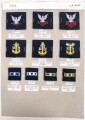 U.S. Navy, Sammlung verschiedener Schulterklappen Überschübe, auf Karton getackert