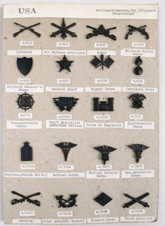 U.S. Army, Sammlung verschiedener Abzeichen "...