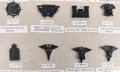 U.S. Army, Sammlung verschiedener Abzeichen " Waffengattungsabzeichen für Offiziere " für den Kampfanzug