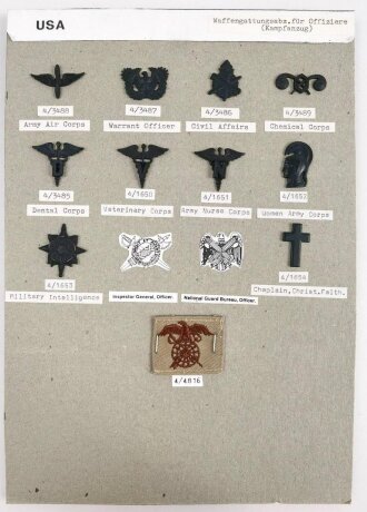 U.S. Army, Sammlung verschiedener Abzeichen "...