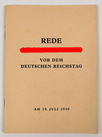 "Rede Adolf Hitlers vor dem Deutschen Reichstag Am...