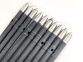 10 Stück Antennensegmente für Tornisterfunkgerät der Wehrmacht. NEUZEITLICHE REPRODUKTION aus Leichtmetall