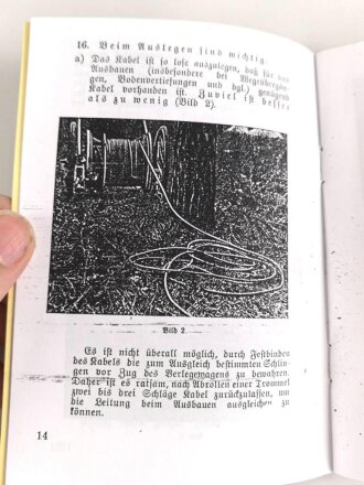 REPRODUKTION H.Dv. 421/3b "Ausbildungsvorschrift für die Nachrichtentruppe Heft 2b Feldfernkabelbau", 31 Seiten, DIN A6