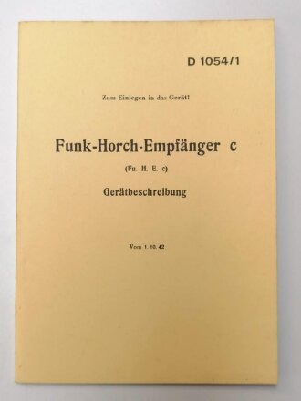 REPRODUKTION D 1054/1 "Funk-Horch-Empfänger c...