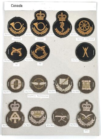 Canada Army, Sammlung Abzeichen/ Ärmelabzeichen, auf...