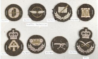 Canada Army, Sammlung Abzeichen/ Ärmelabzeichen, auf Karton getackert