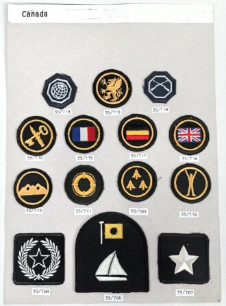 Canada Army, Sammlung Abzeichen/ Ärmelabzeichen, auf...