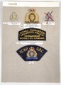 Canada Polizei, Sammlung Abzeichen/ Ärmelabzeichen und Kragenabzeichen, auf Karton getackert
