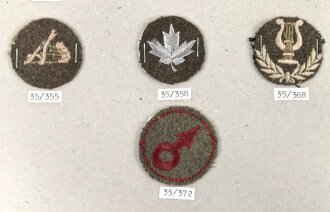 Canada Army, Sammlung Abzeichen/ Ärmelabzeichen, auf Karton getackert