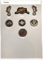 Canada Army, Sammlung Abzeichen/ Ärmelabzeichen, auf Karton getackert