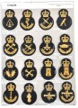 Canada Army, Sammlung Tätigkeitsabzeichen für Garrison Dress, auf Karton getackert