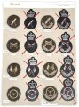Canada Army, Sammlung Tätigkeitsabzeichen für Battle Dress von 1956 - 1968, auf Karton getackert