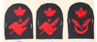 Canada Marine, Sammlung Abzeichen/ Ärmelabzeichen, auf Karton getackert