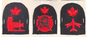 Canada Marine, Sammlung Abzeichen/ Ärmelabzeichen, auf Karton getackert